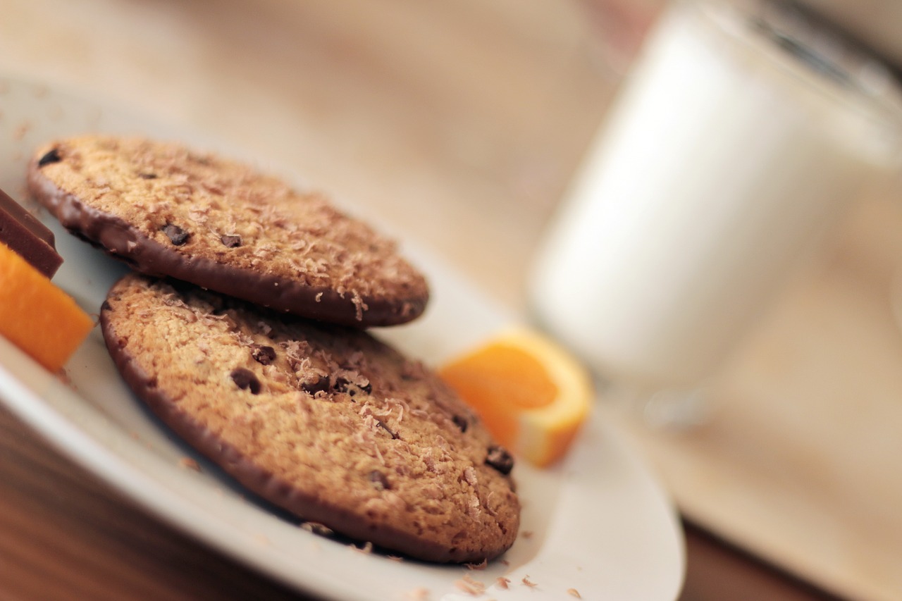 chocolate chip cookies oranges free photo