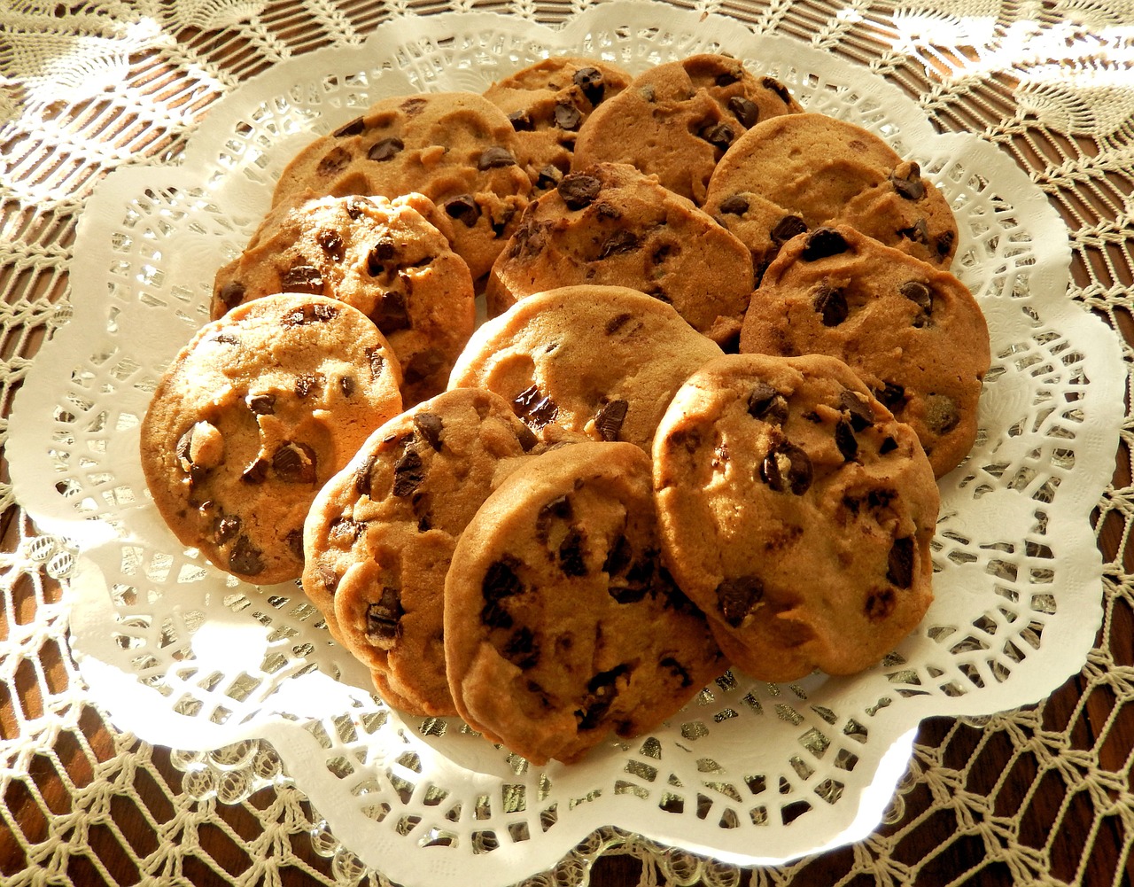 chocolate chip cookies sunlight sugar free photo