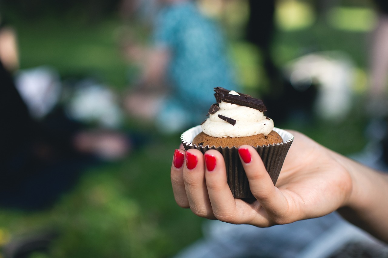 chocolate cupcake icing food free photo