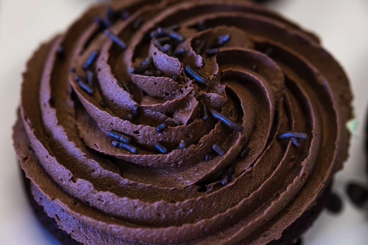 chocolate icing cupcake frosting free photo