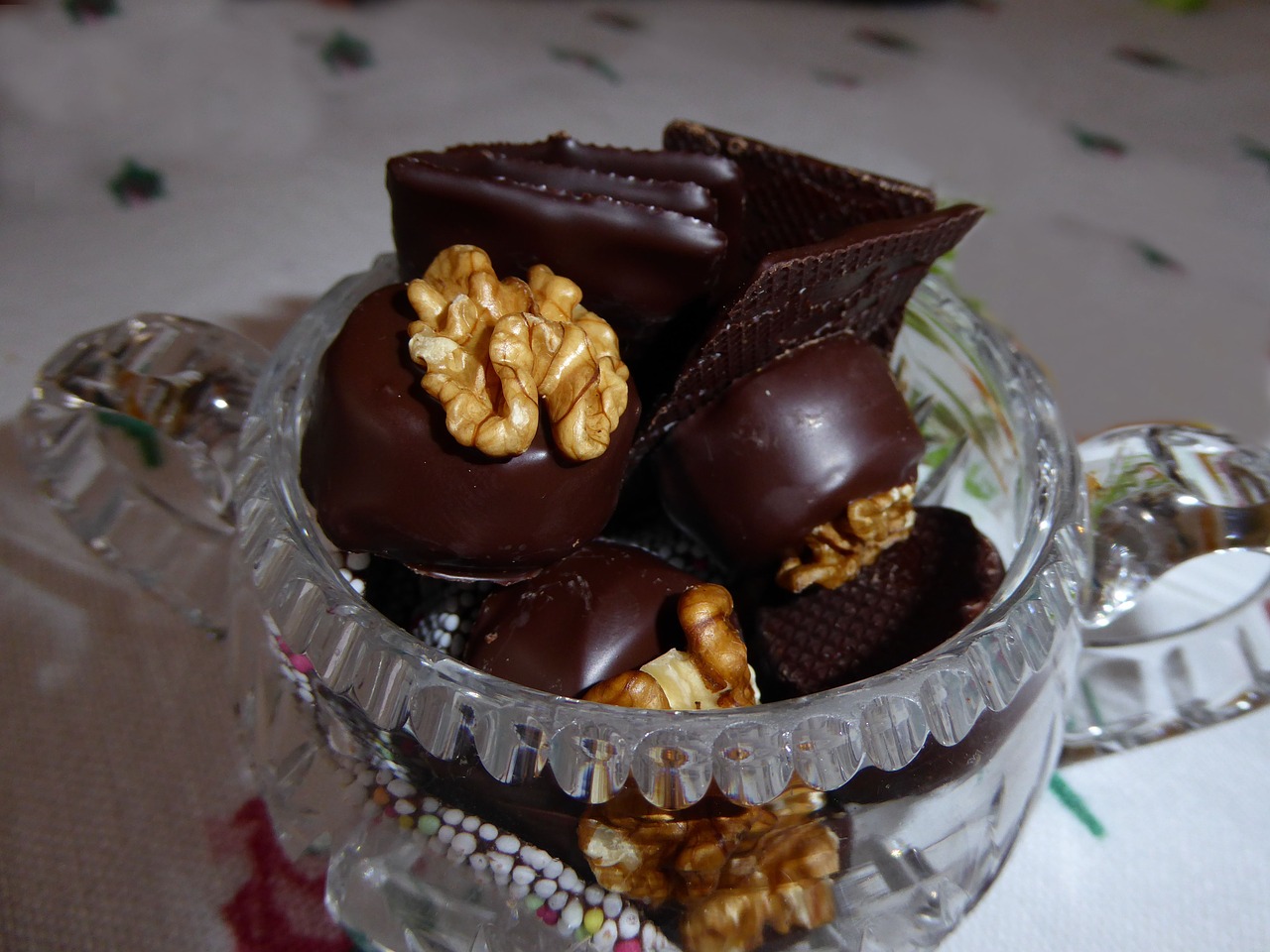 chocolates walnut pralines chocolate free photo