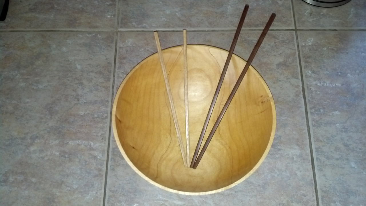 chopsticks bowl wood free photo