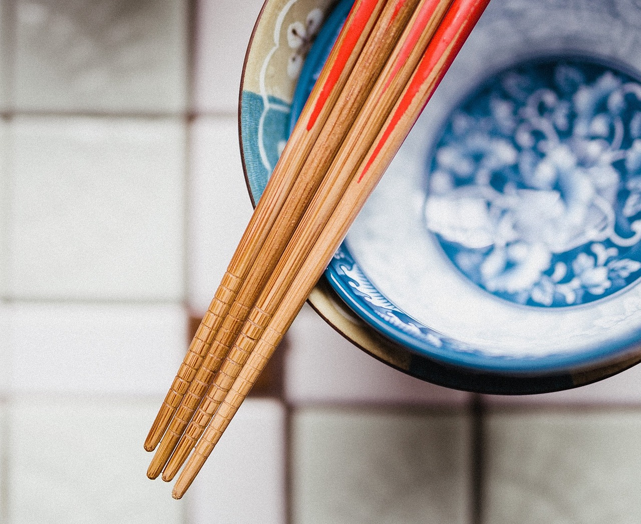 chopsticks bowl bamboo free photo