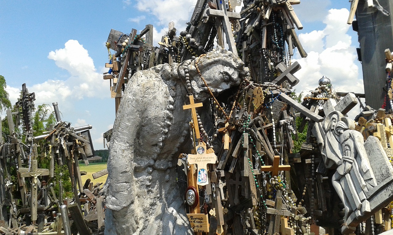 christ crosses the hill of crosses free photo
