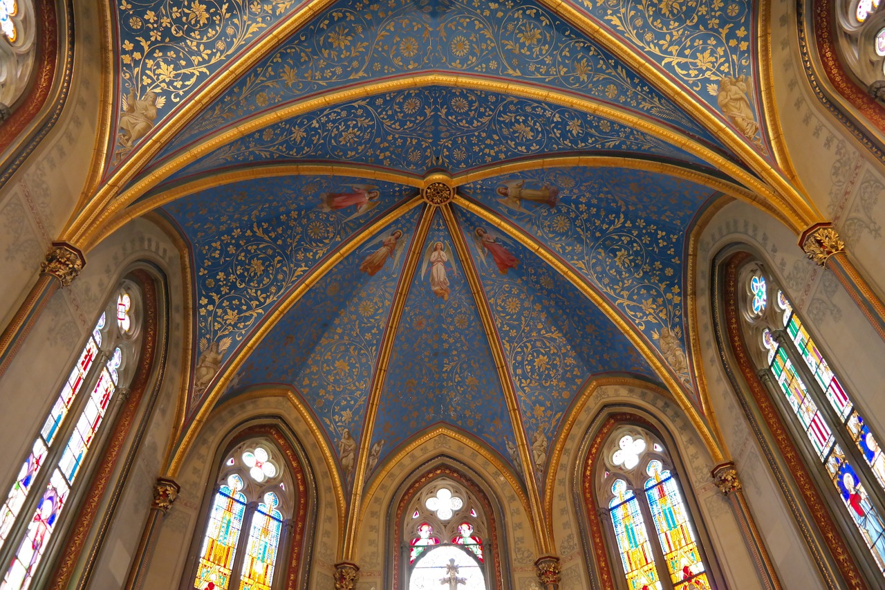 christ chapel hohenzollern ceiling painting free photo