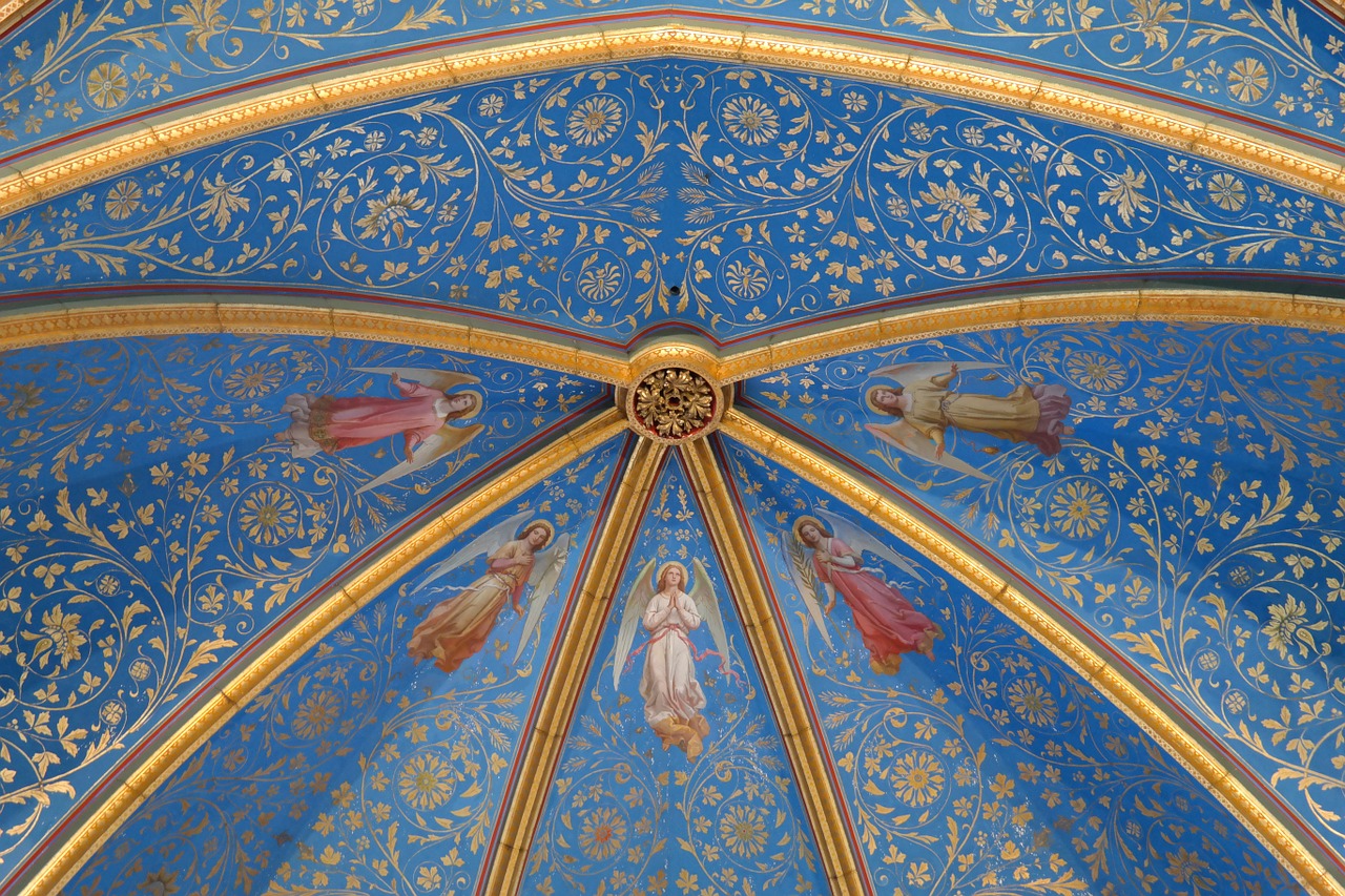 christ chapel hohenzollern ceiling painting free photo