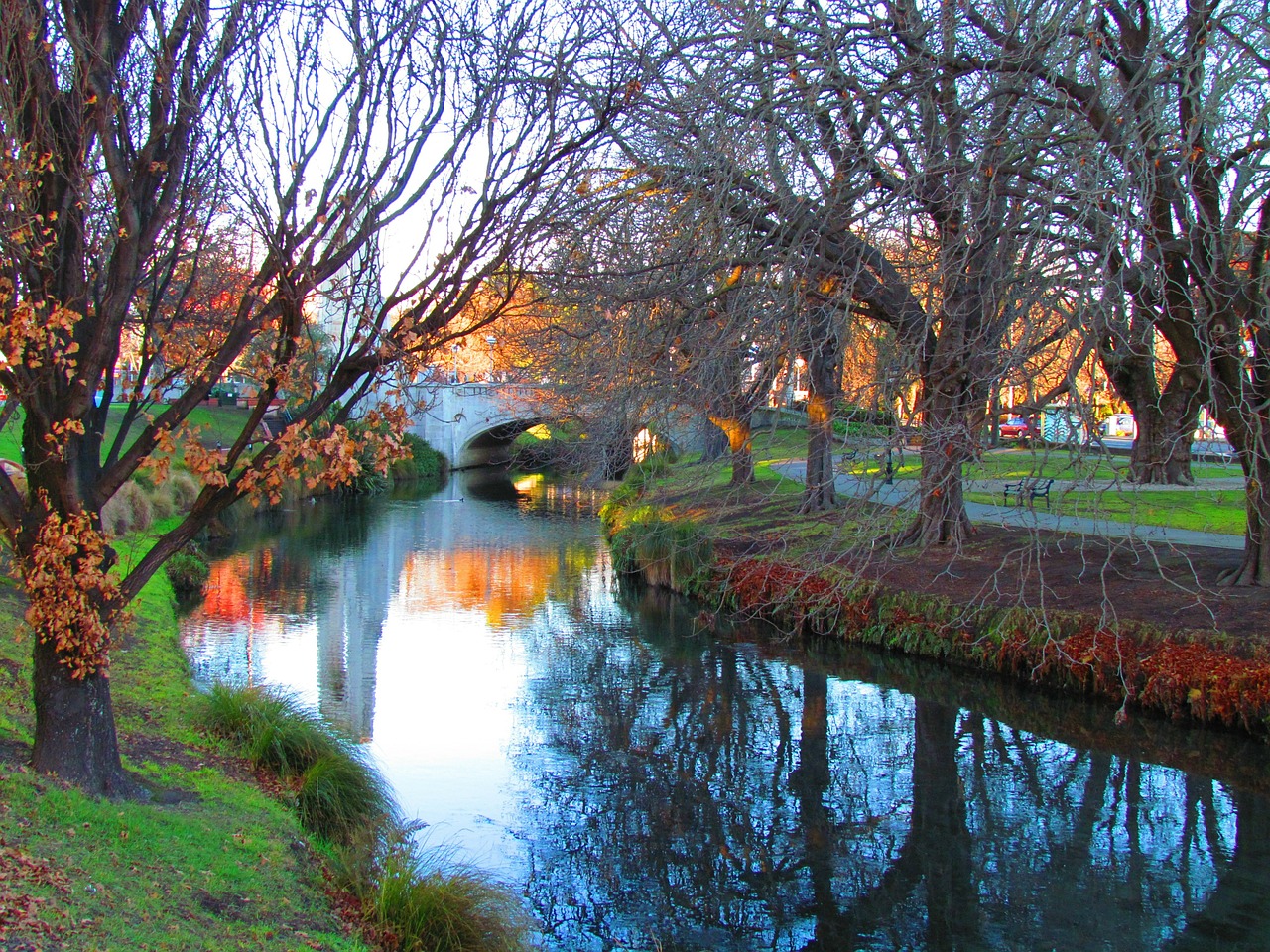 christchurch new zealand bridge fall free photo