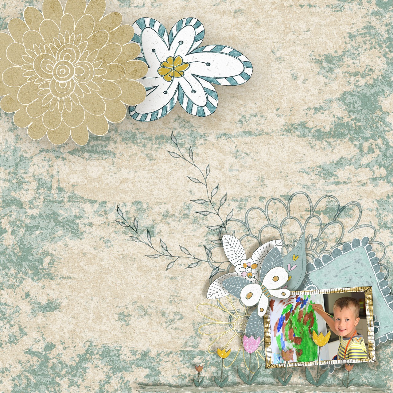 christineart scrapbooking handdrawn painting free photo