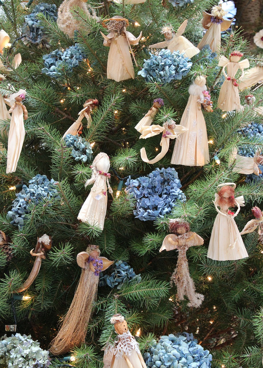 christman ornaments cornhusk angels handmade free photo