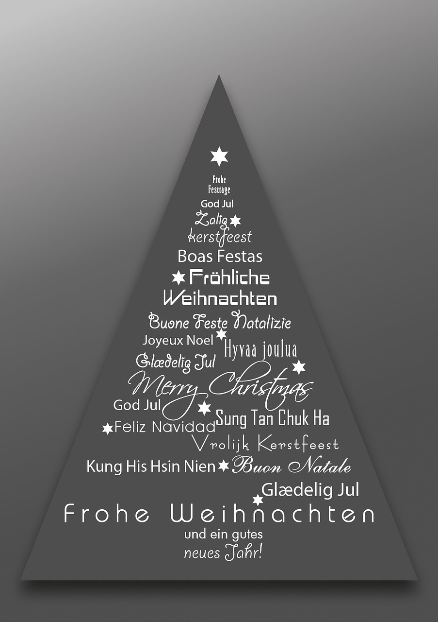 christmas christmas different languages christmas tree free photo