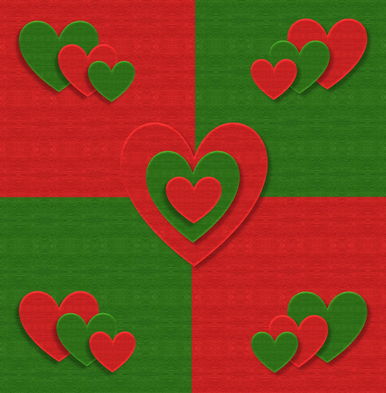 christmas fabric hearts free photo