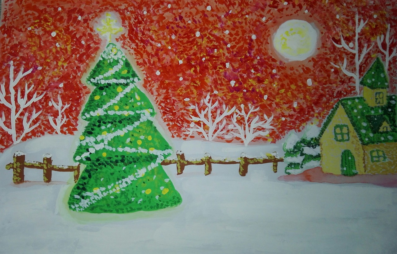 Рисование на тему Новогодняя елка