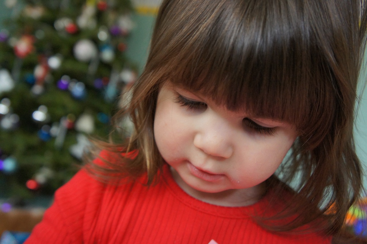 christmas red little girl free photo