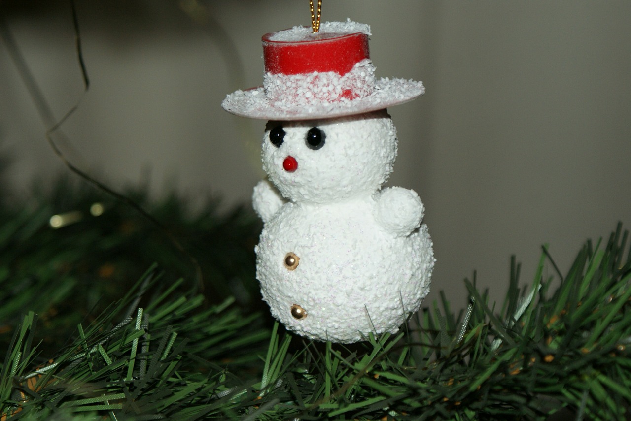christmas snow man decorated free photo