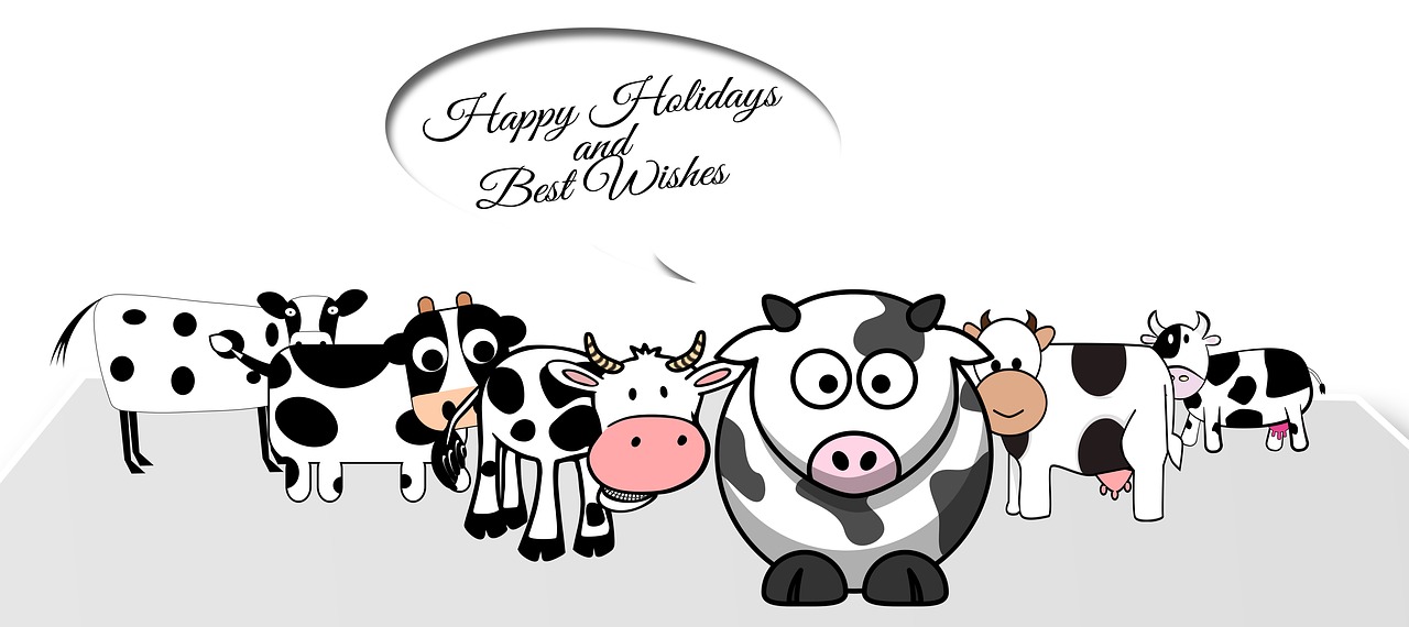 christmas cows caricature free photo