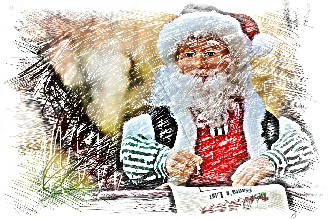 christmas santa claus drawing free photo