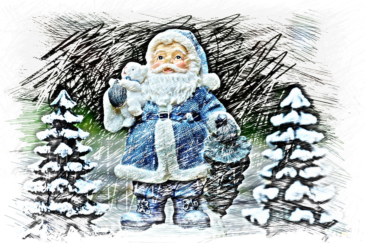 christmas santa claus drawing free photo