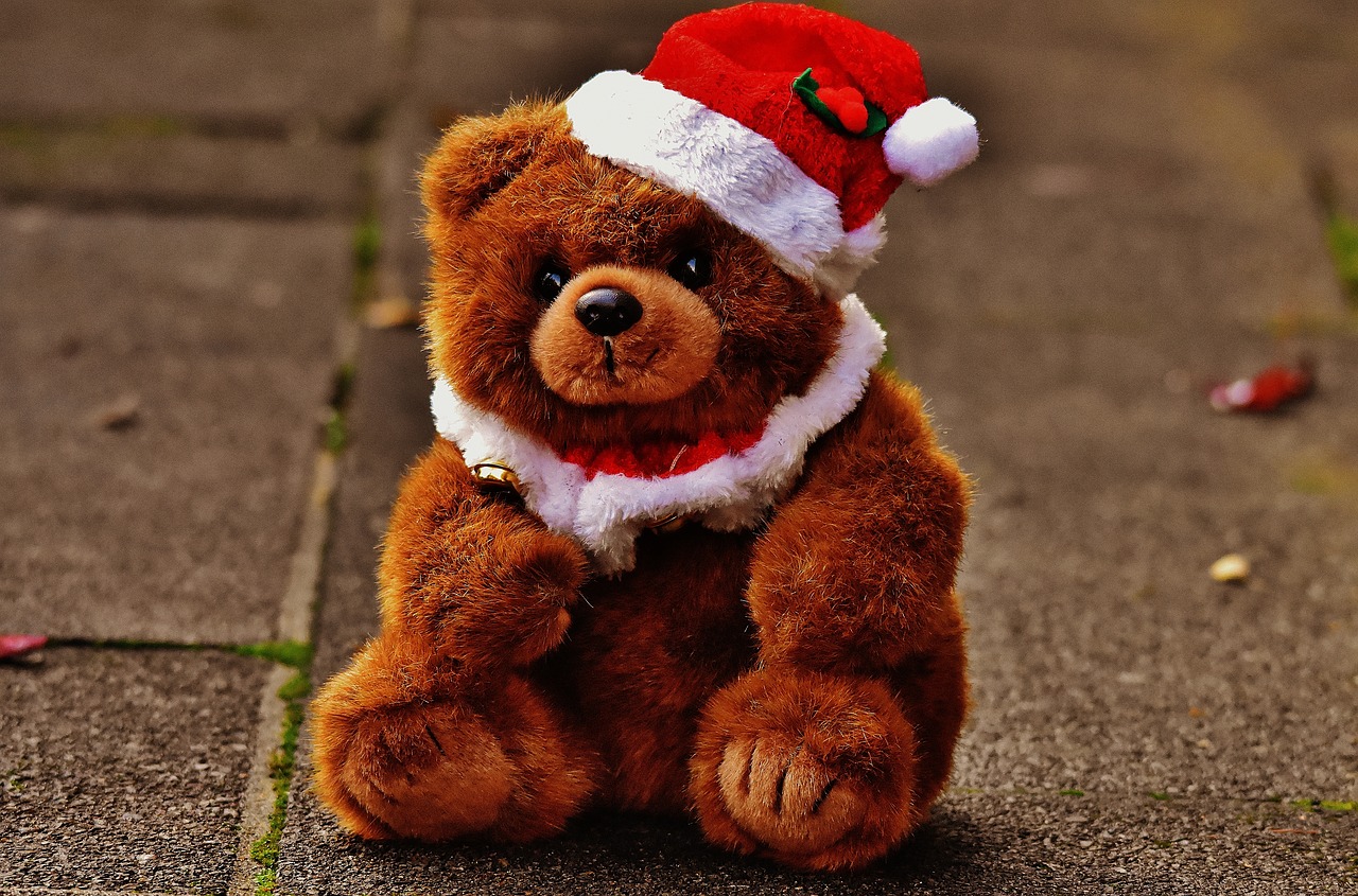 christmas greeting card teddy free photo