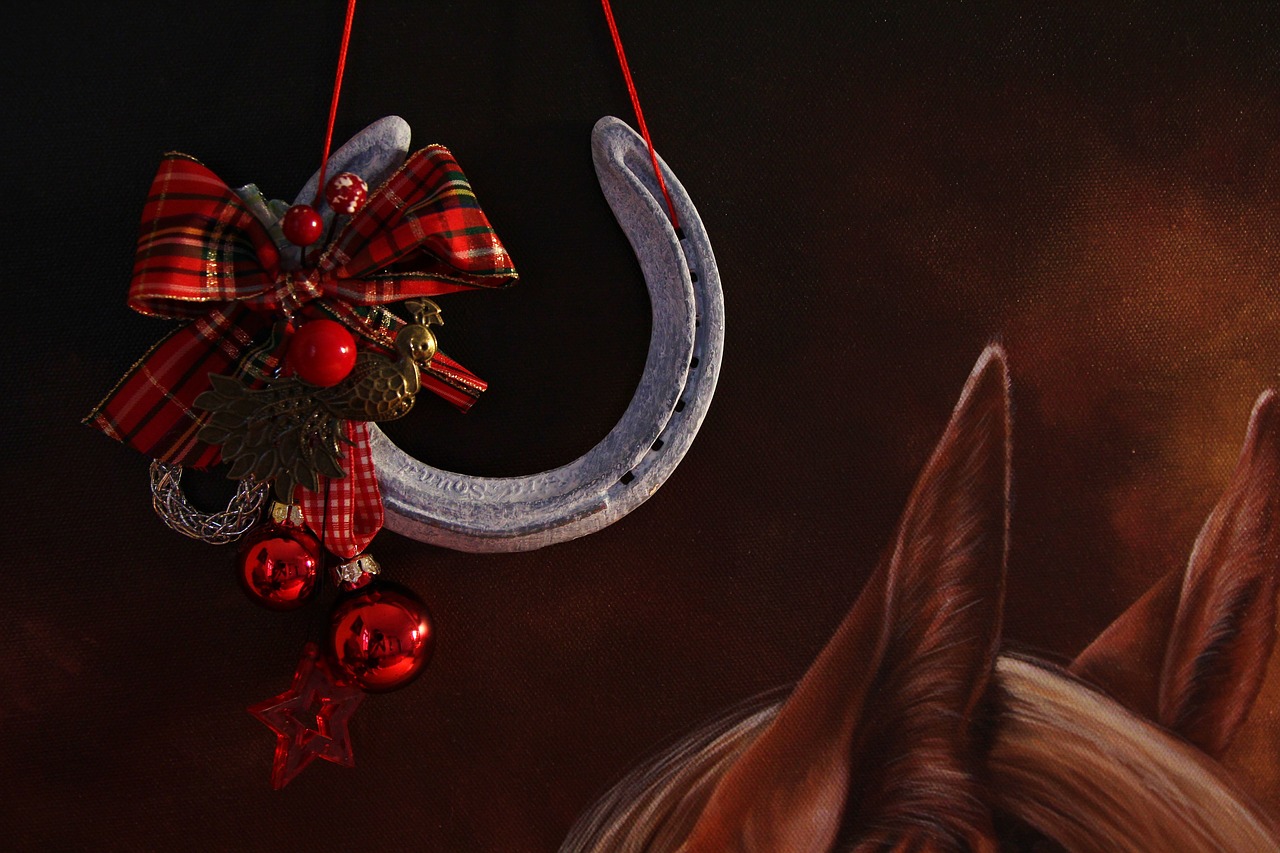 christmas horse horseshoe free photo