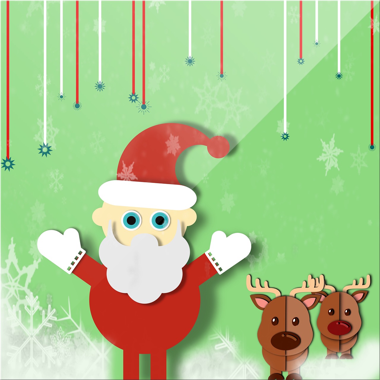 christmas santa reindeer free photo