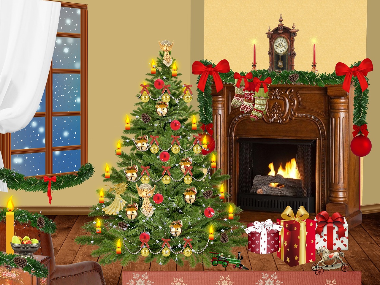 christmas living room house free photo