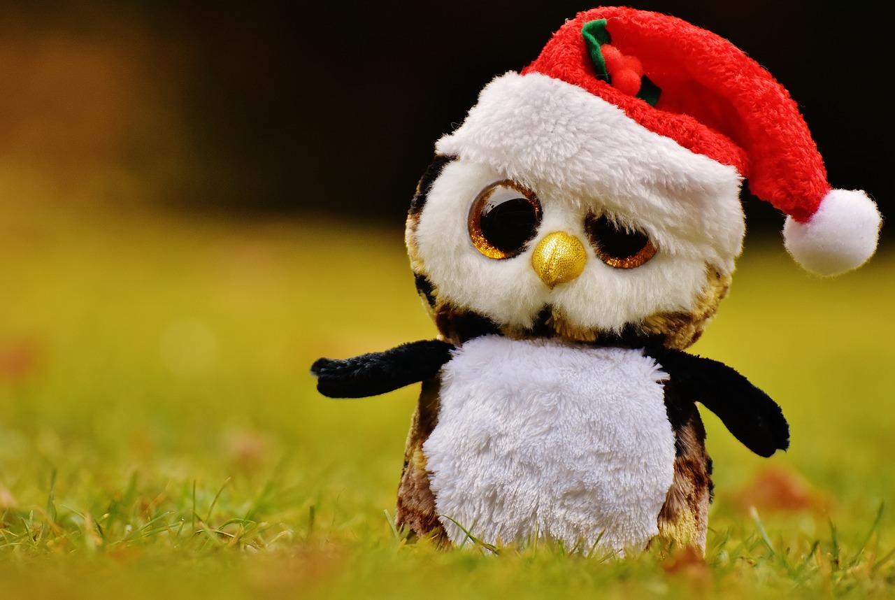 christmas owl stuffed animal free photo