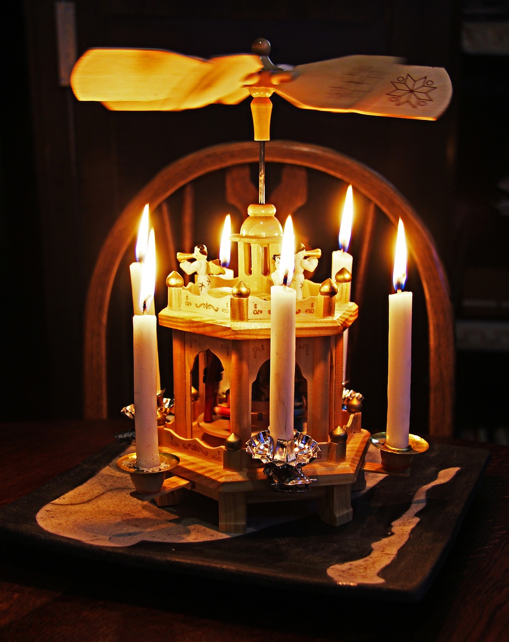 christmas carousel candle free photo