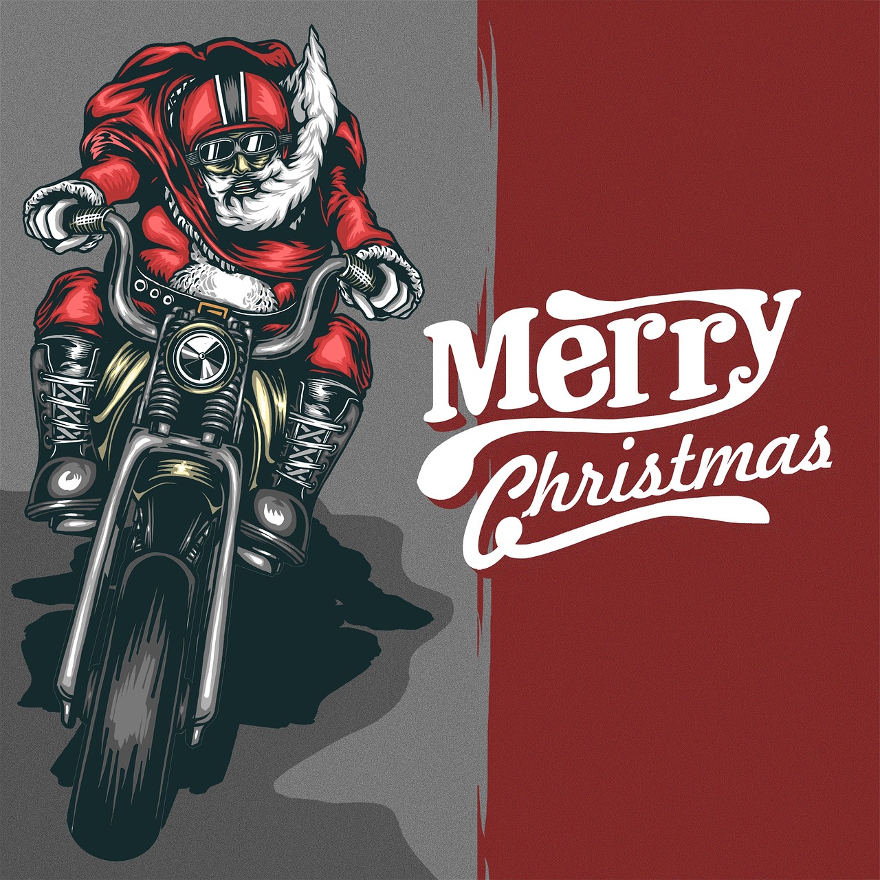 christmas motorcycle santaclous free photo