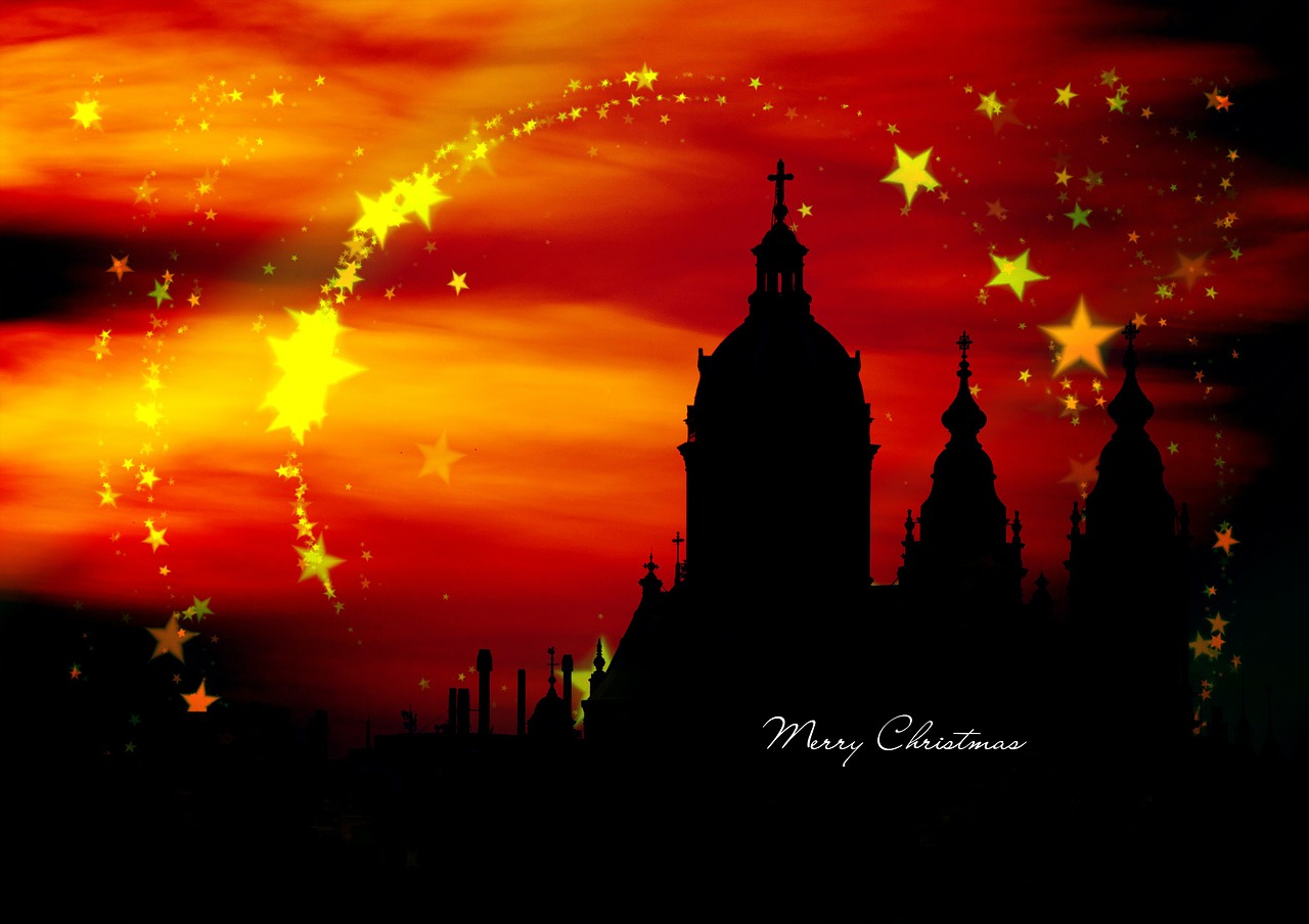 christmas star greeting card free photo