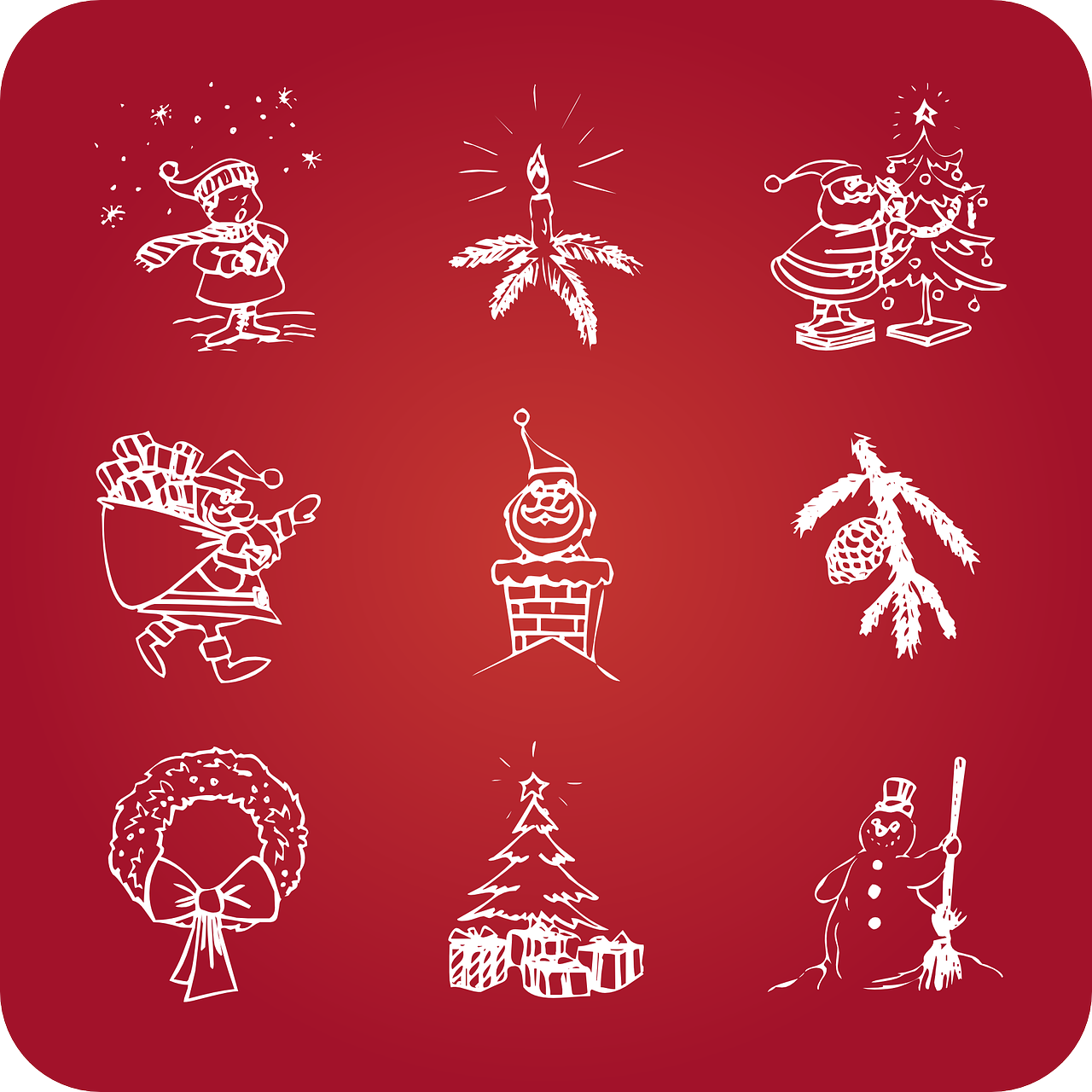 christmas holidays icons free photo