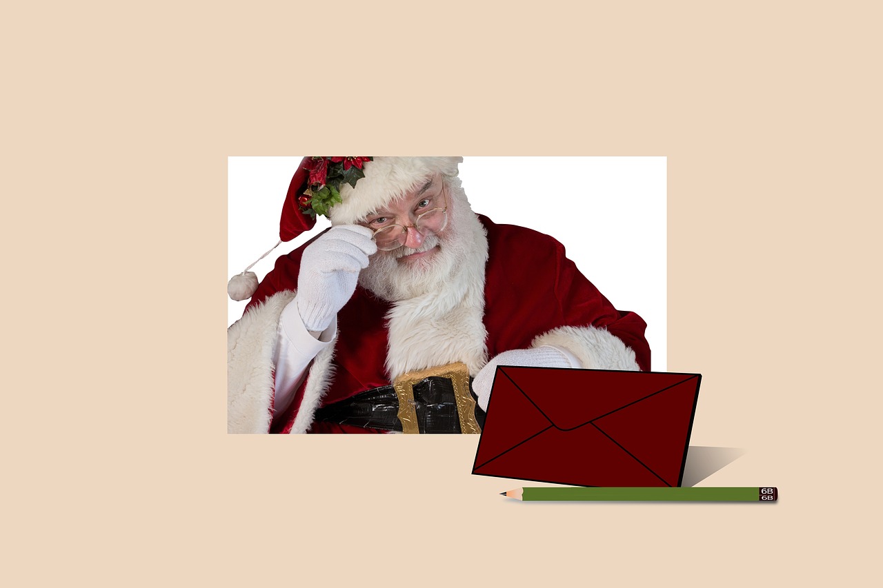 christmas greeting card santa free photo