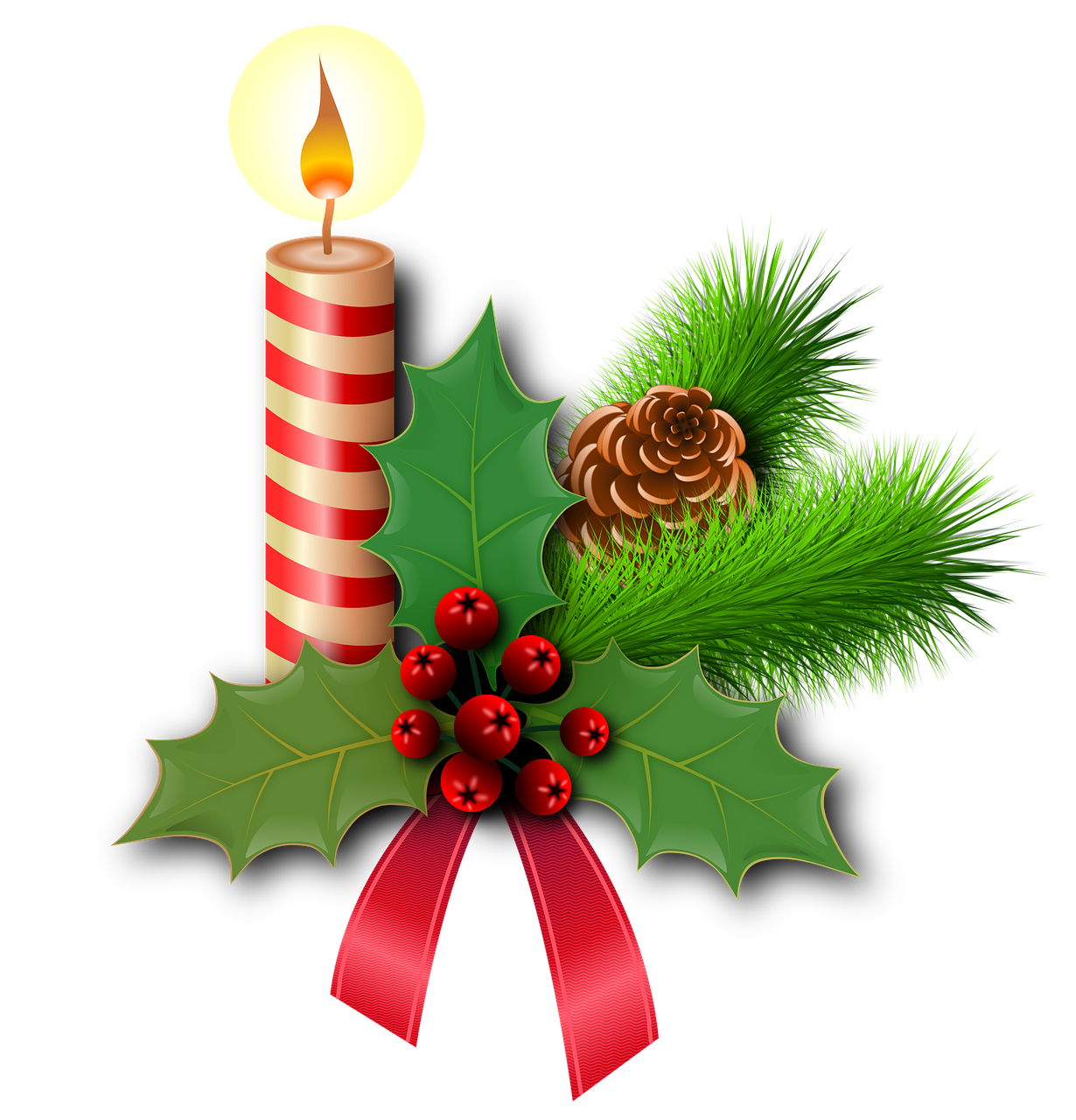 christmas holly candles free photo