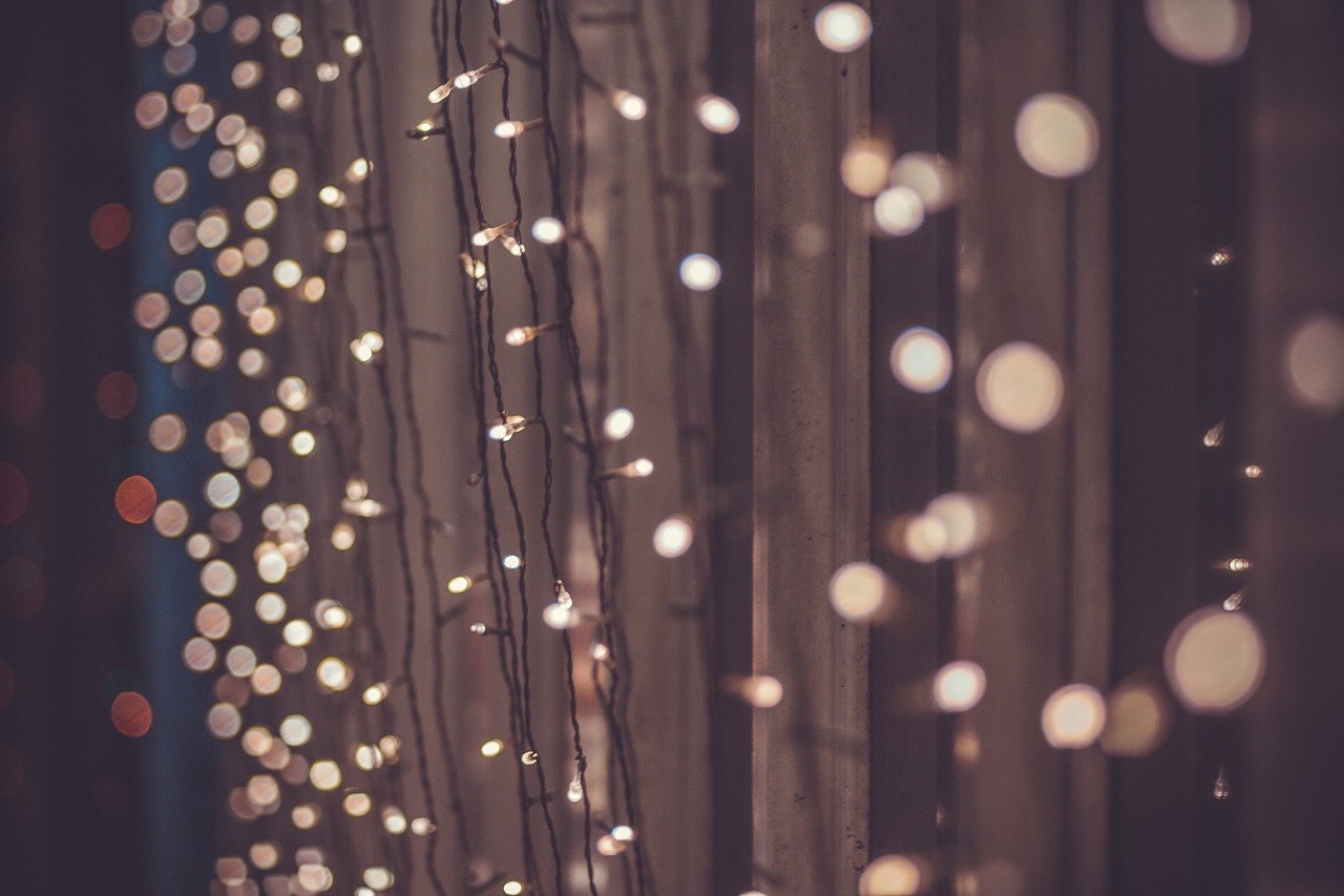 christmas lights bokeh free photo