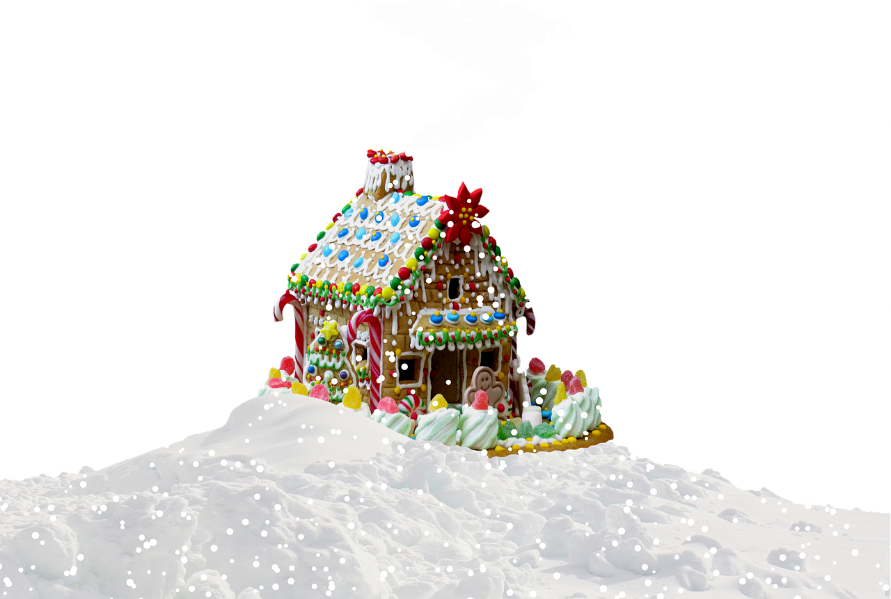 christmas gingerbread house snow free photo