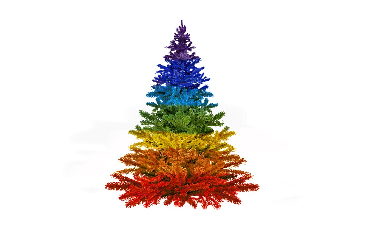 christmas colorful rainbow colors free photo