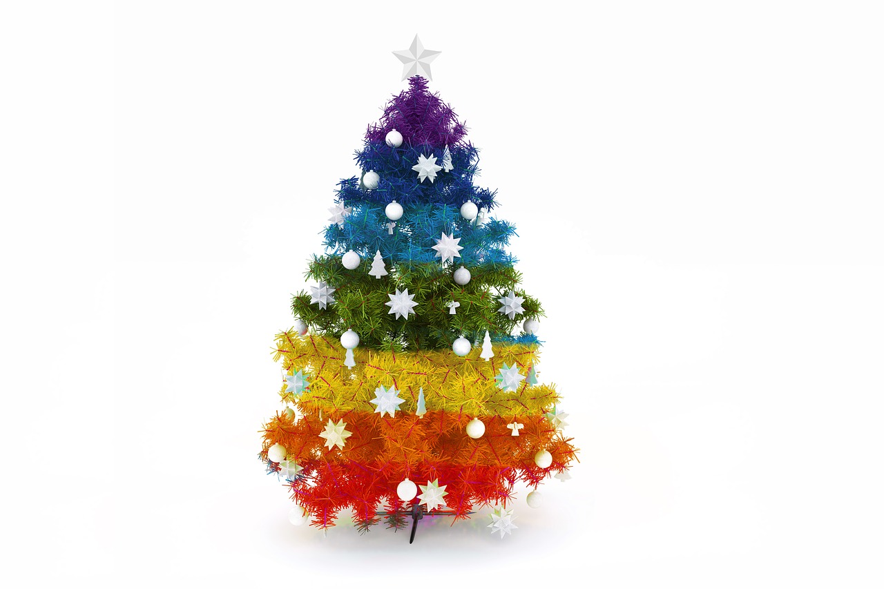 christmas colorful rainbow colors free photo