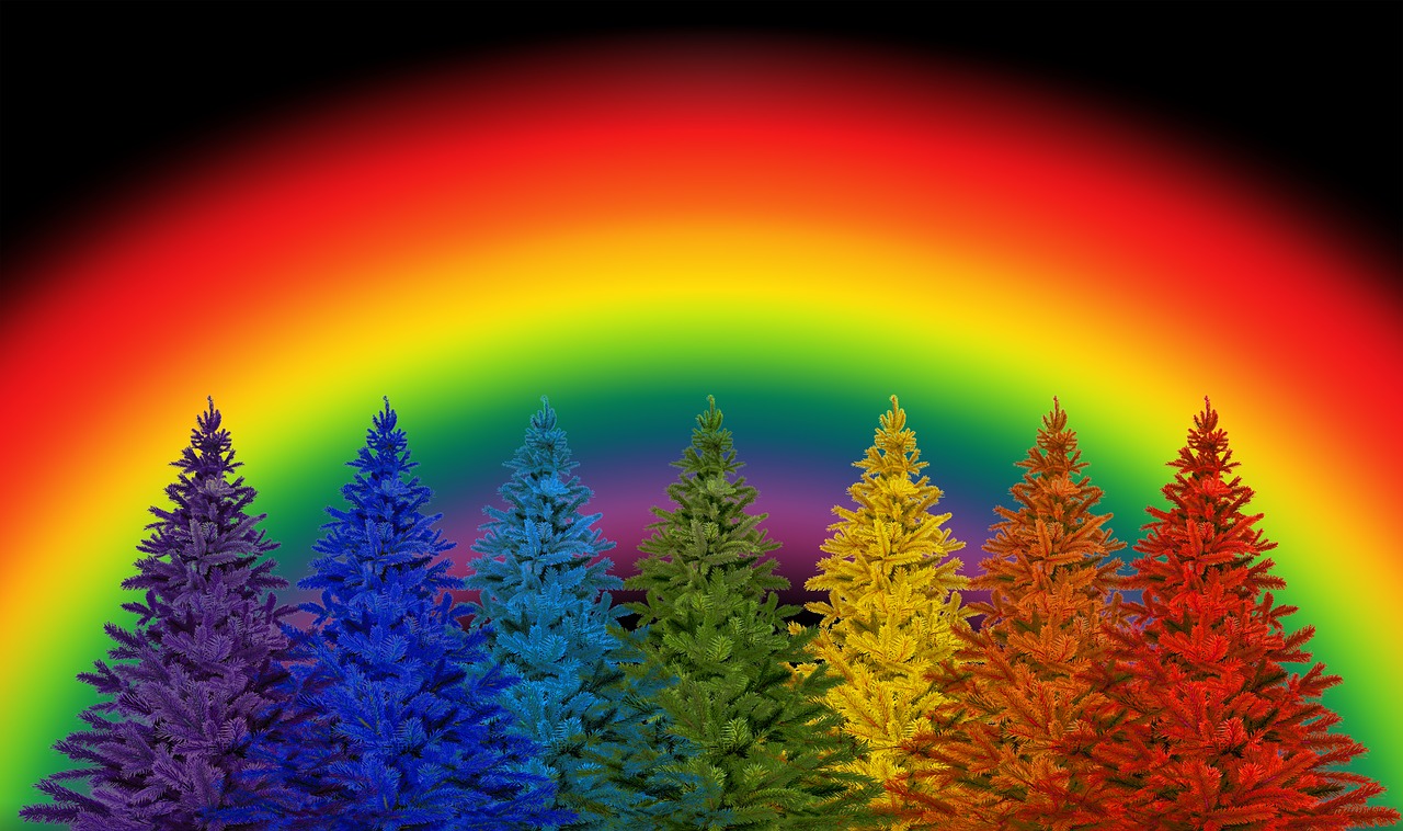 christmas colorful rainbow colors free photo