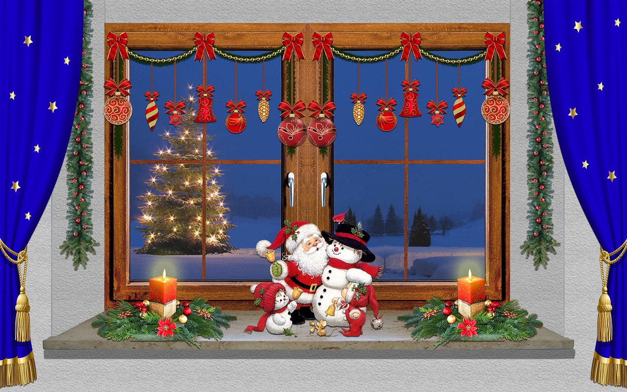 christmas window decoration free photo