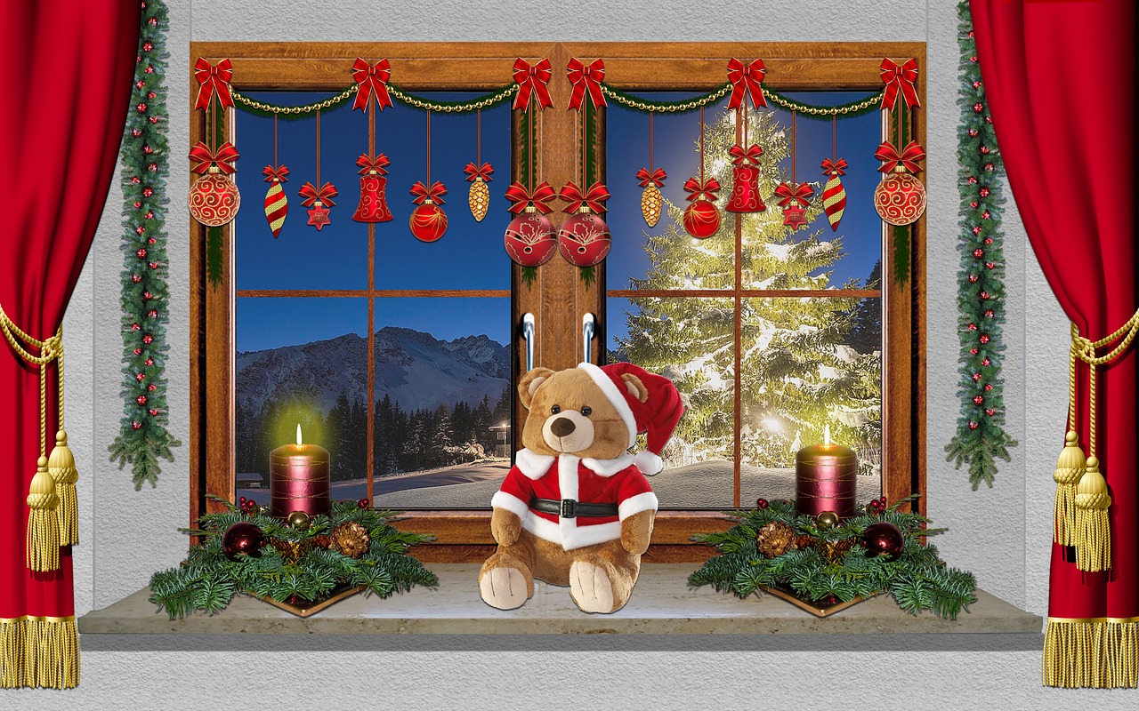 christmas window decoration free photo