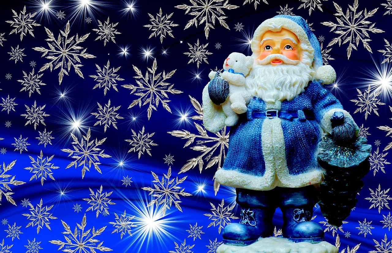 christmas santa claus blue free photo