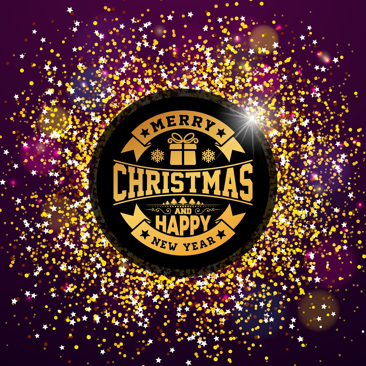 christmas golden labels free photo