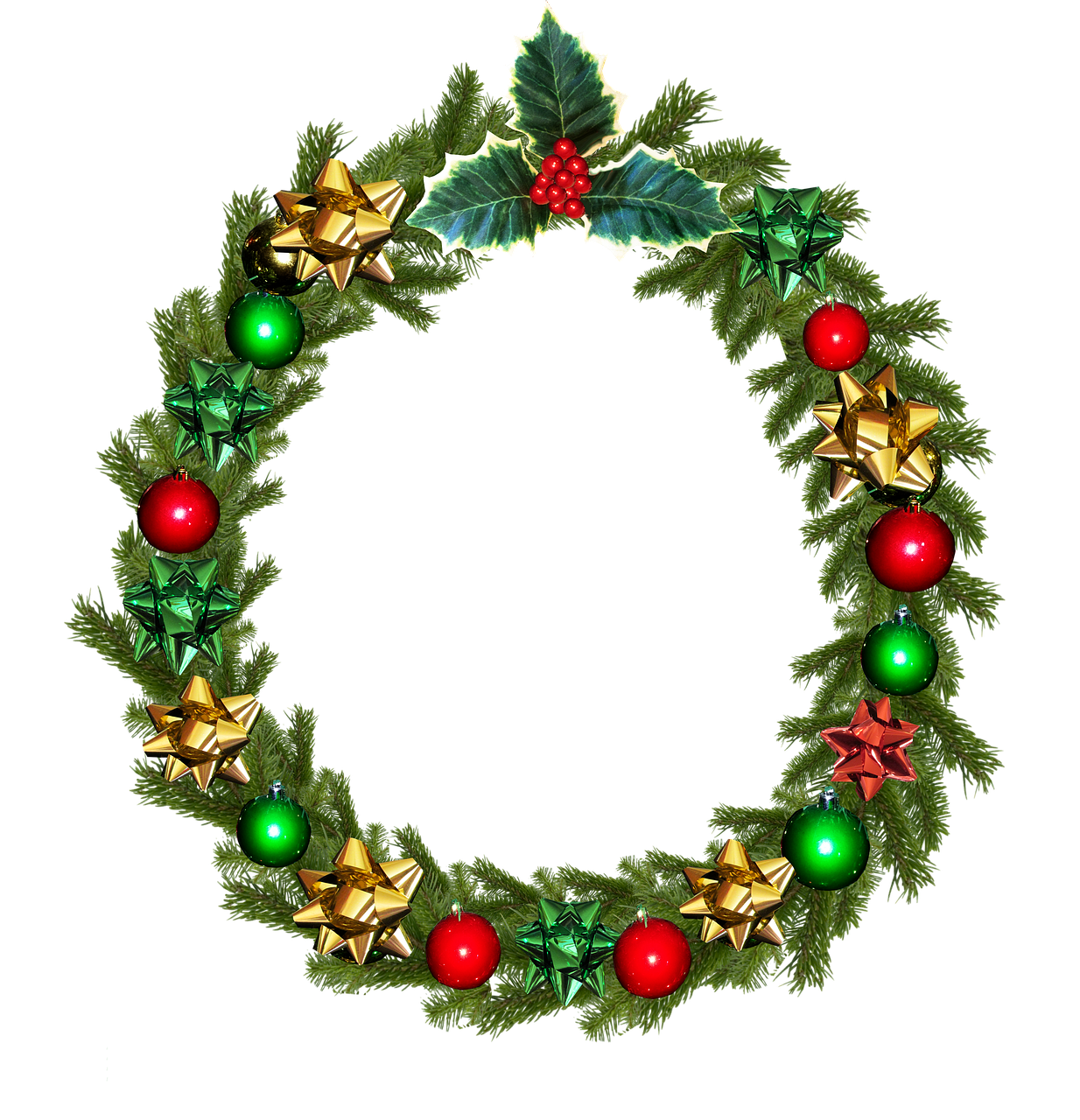 christmas wreath holly free photo