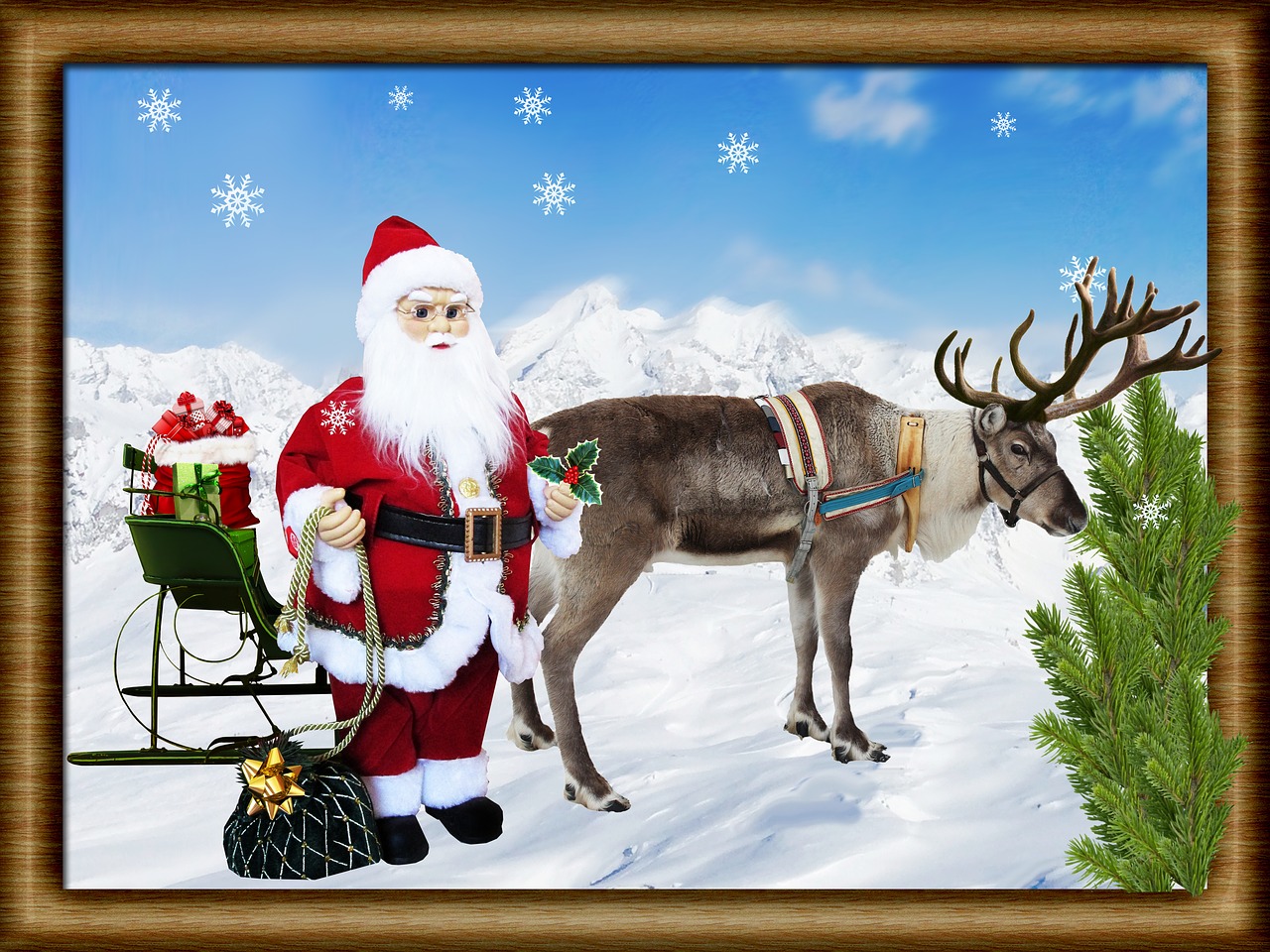 christmas scene sleigh free photo