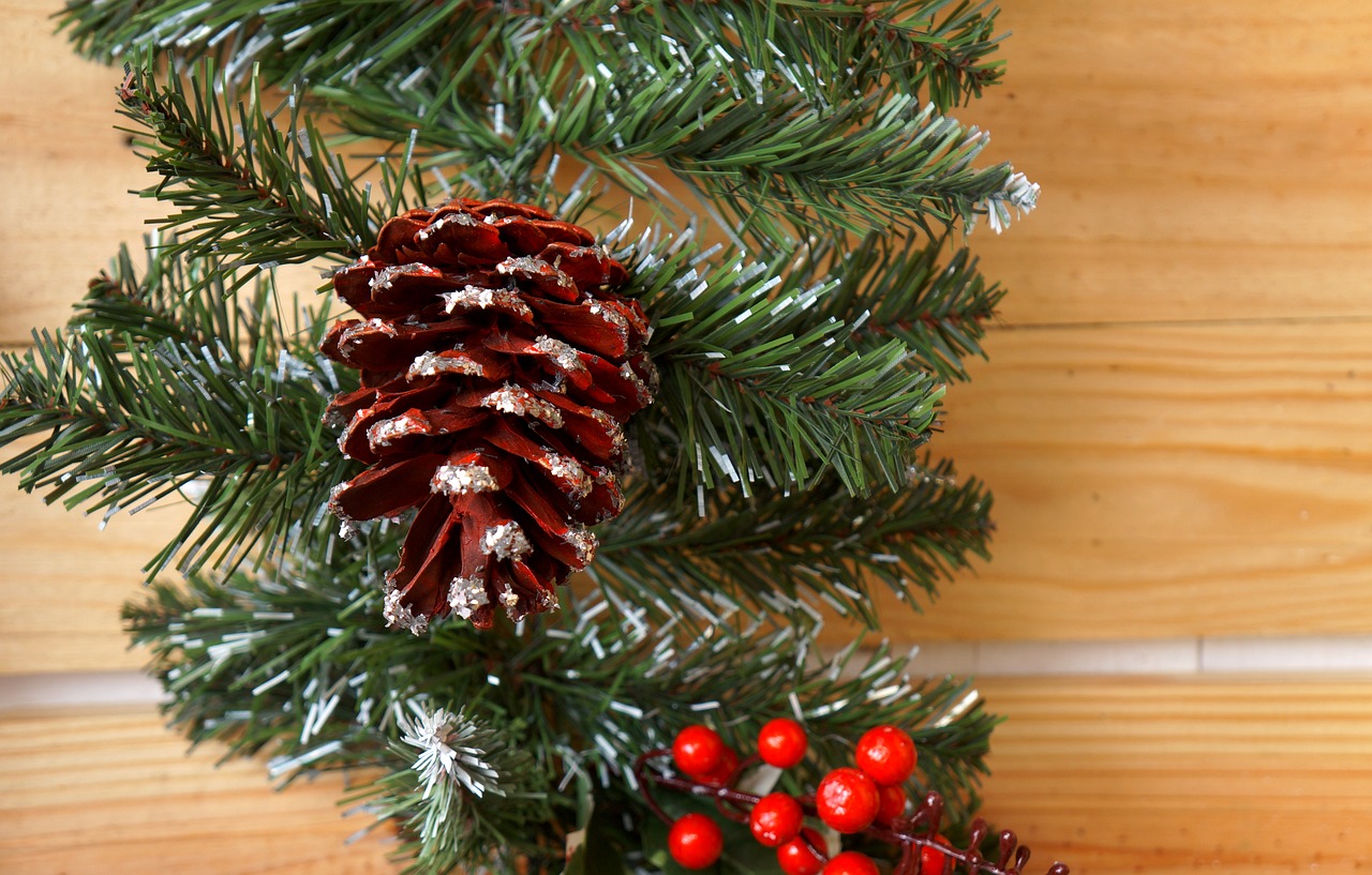 christmas decorate pine wood free photo