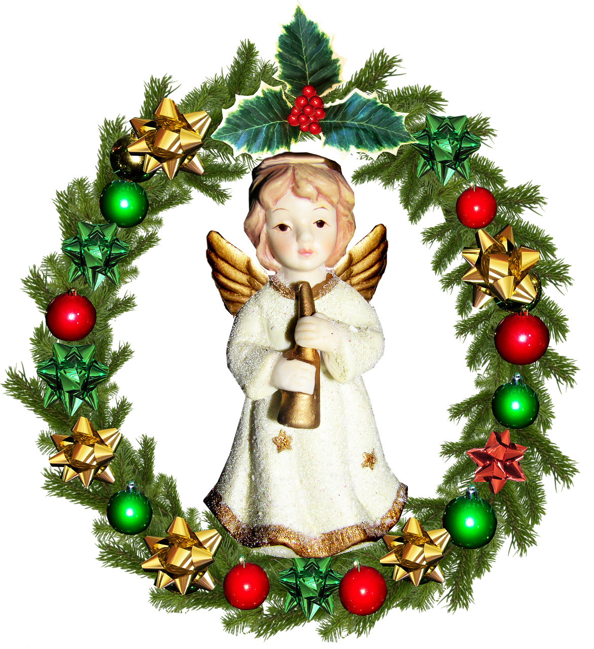 christmas wreath angel free photo