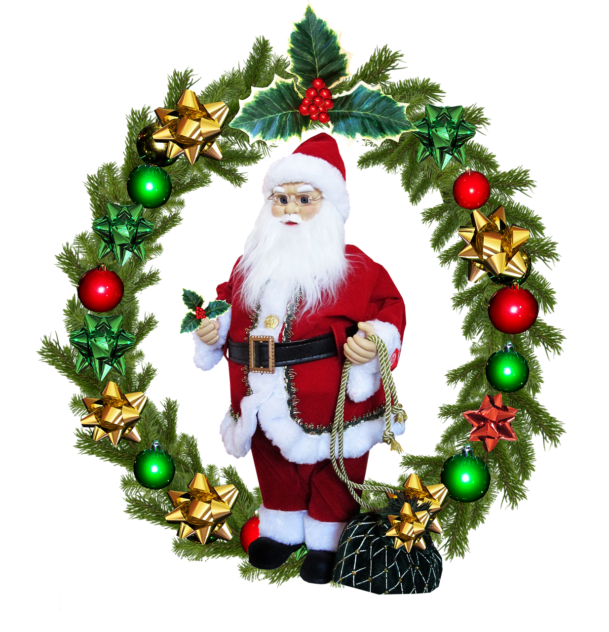 christmas wreath santa free photo