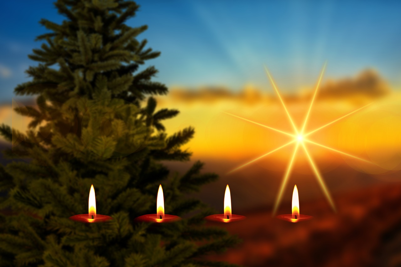 christmas  star  candles free photo