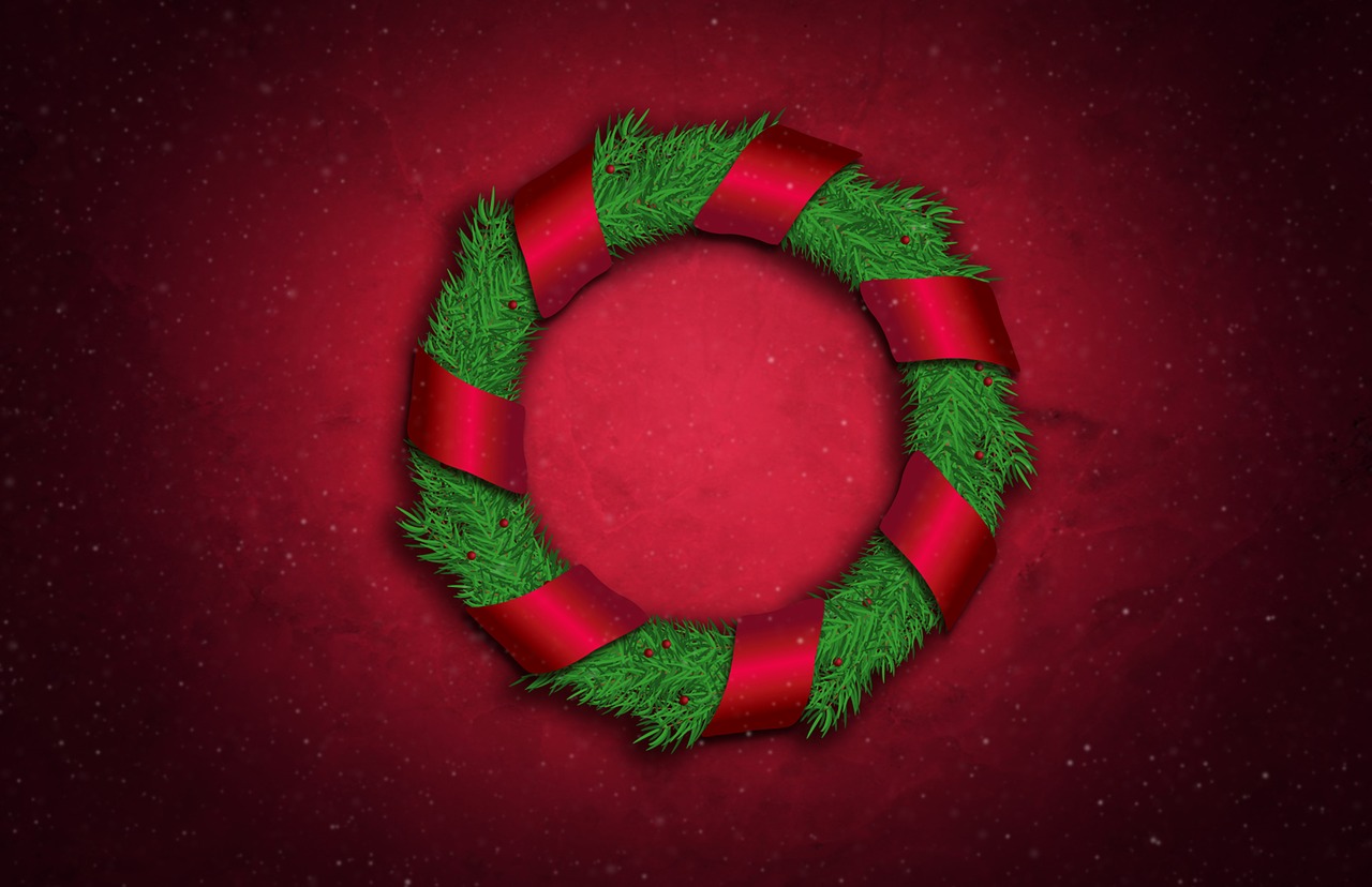 christmas  wreath  ribbon free photo