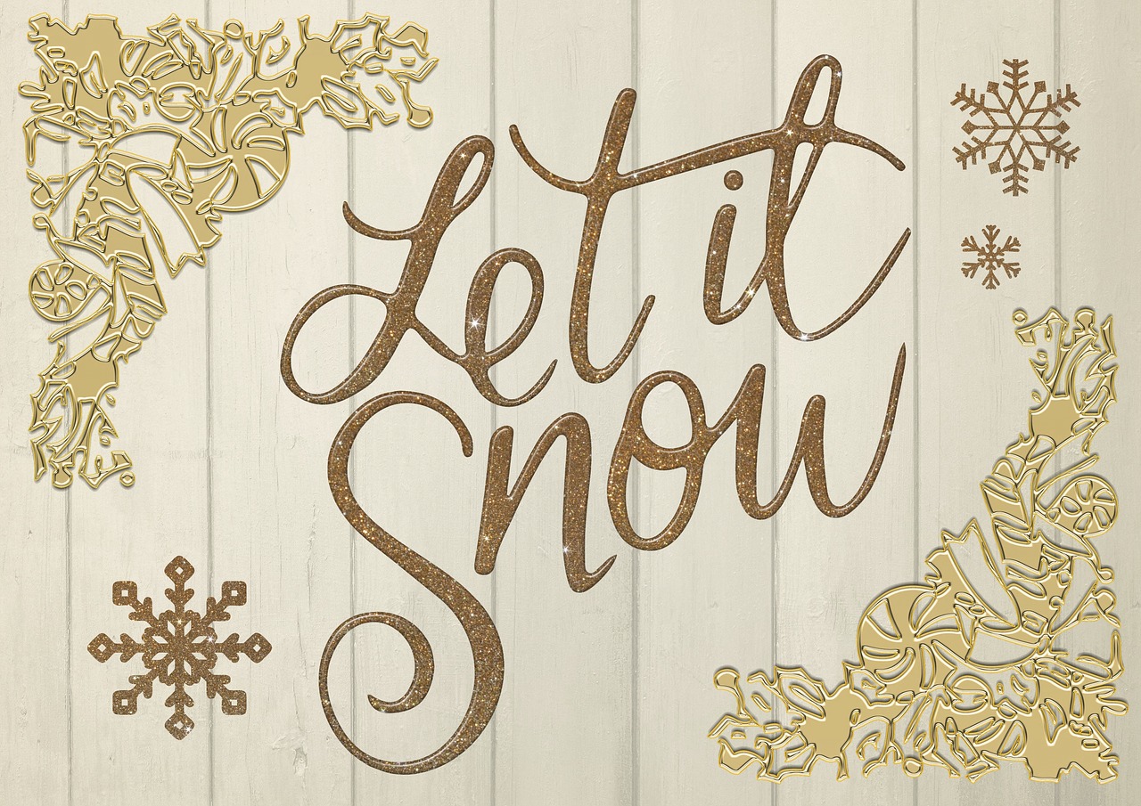 christmas  let it snow  calligraphy free photo