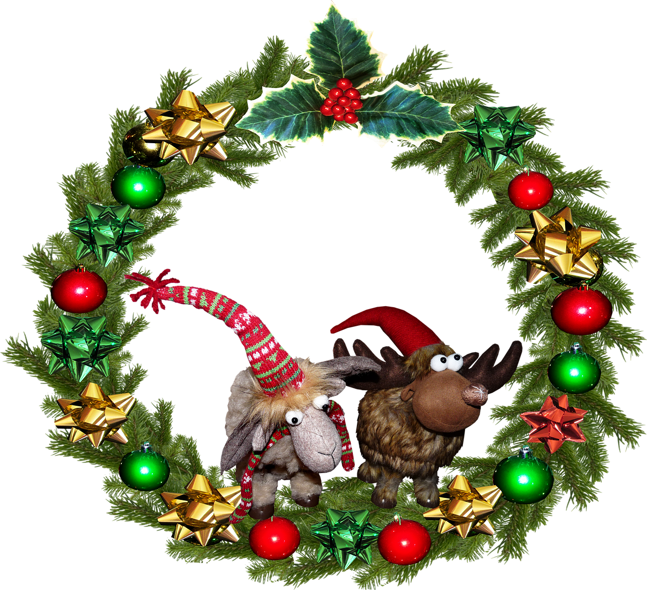 christmas  wreath  reindeer free photo